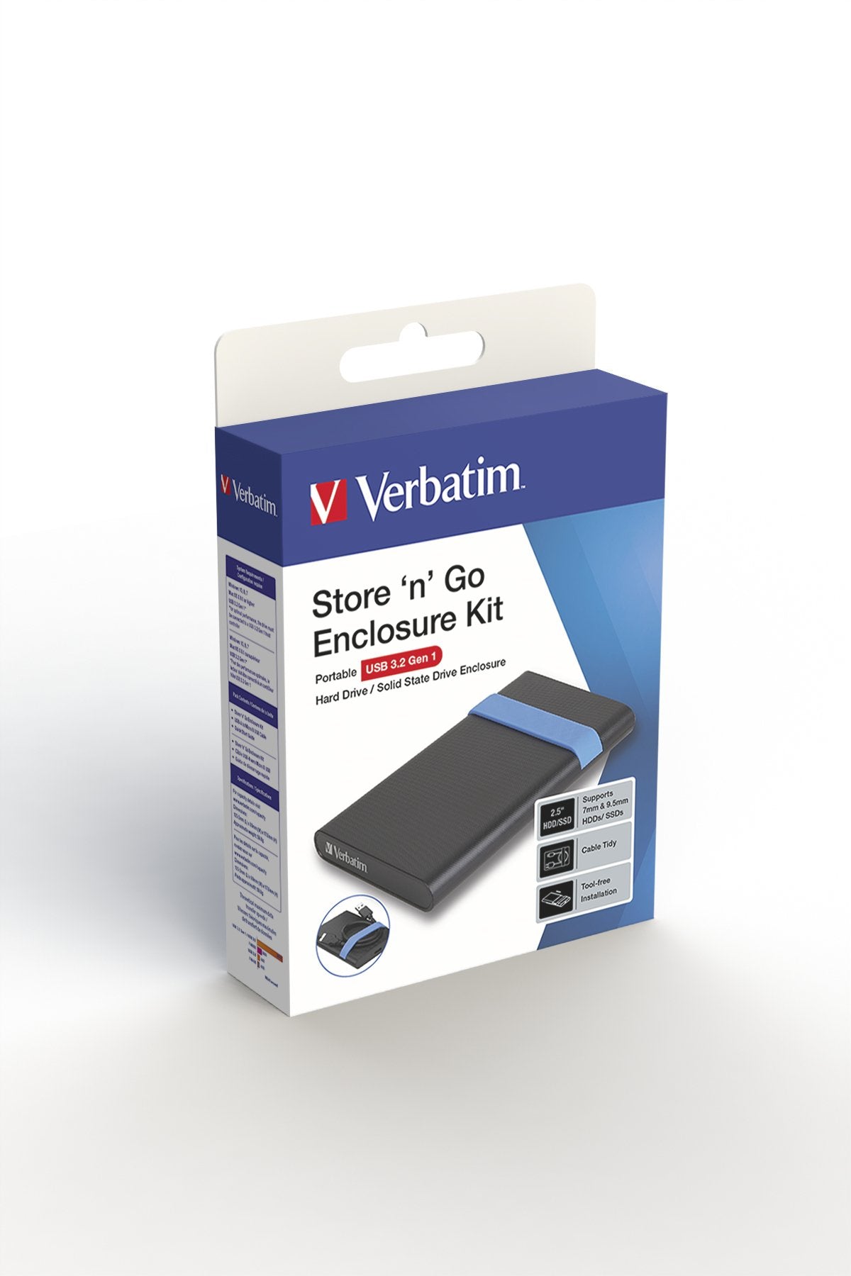 Verbatim Store'N'Go Enclosure Kit Carcasa De Disco Duro/Ssd Negro, Azul 2.5"
