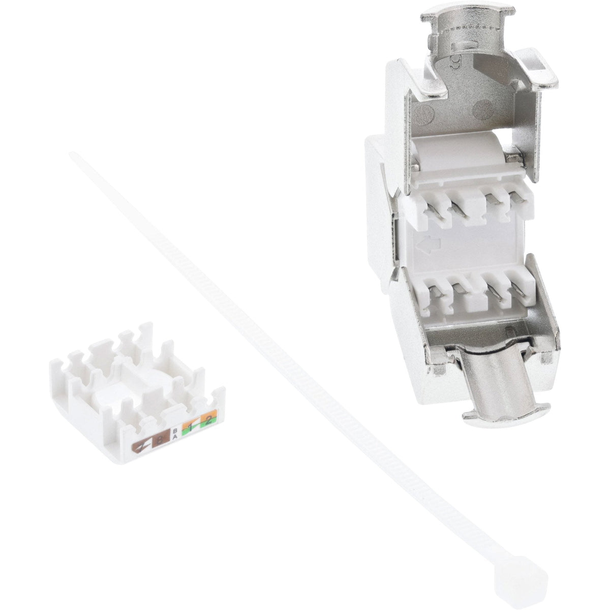 Inline Rj45 Keystone Jack Módulo Snap-In Cat.6a, Con Cubierta Antipolvo Roja