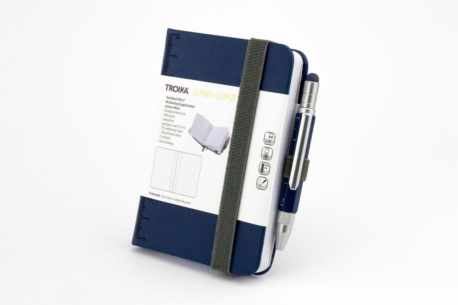 Troika Notizblock Lilipad+Liliput Tool Pen Dunkelazul