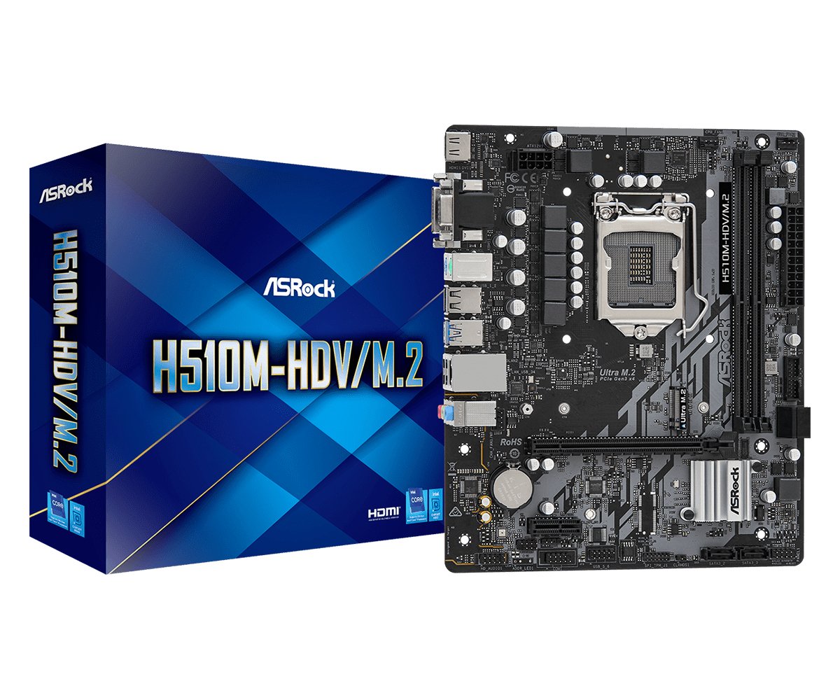 Placa Base Asrock Intel 1200 H510m-Hdv/M.2 M-Atx, 2xd4 3200, Usb3.2, Sata3