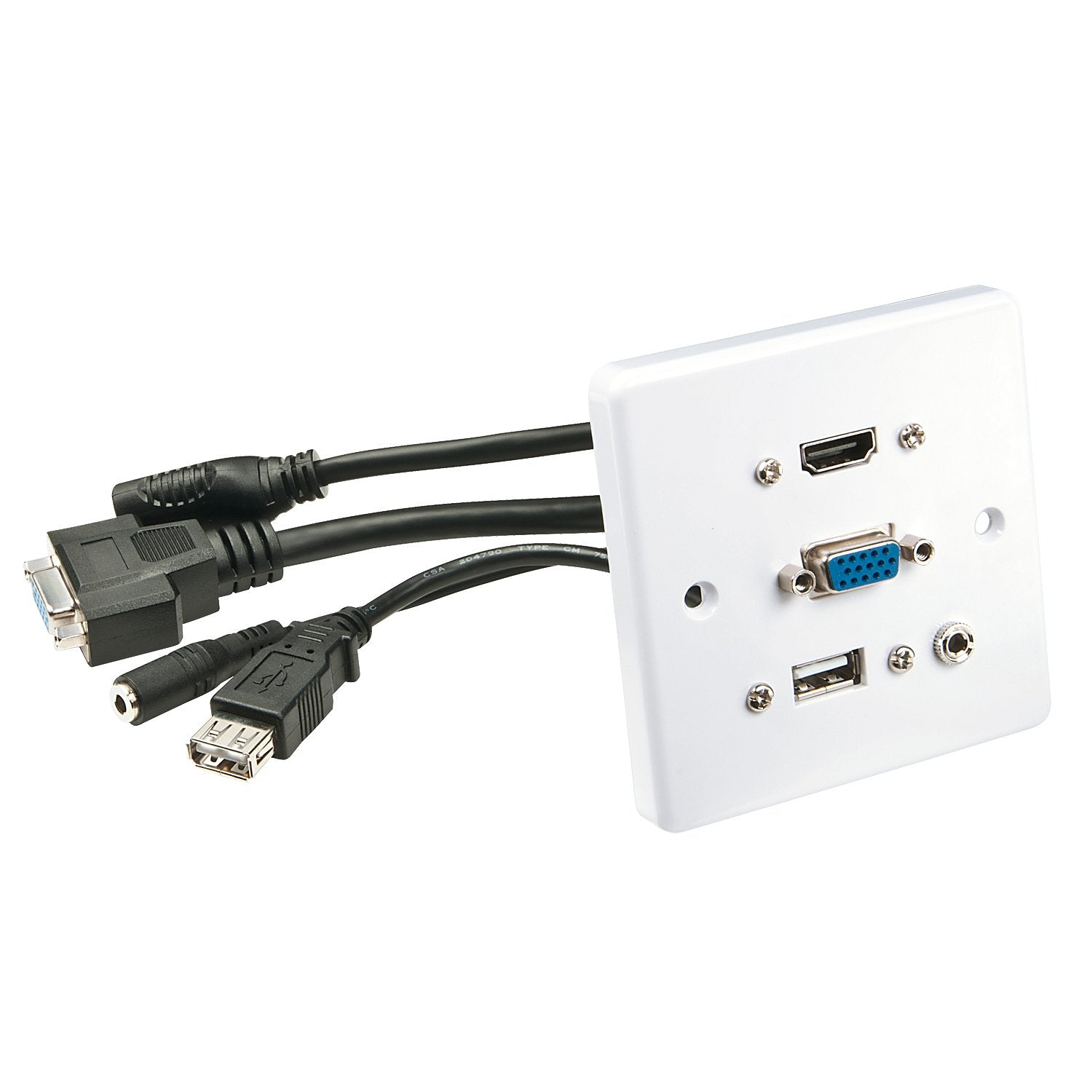EAN 4002888602204 - Lindy 60220 toma de corriente HDMI + VGA + USB A + 3.5mm Blanco imagen 1