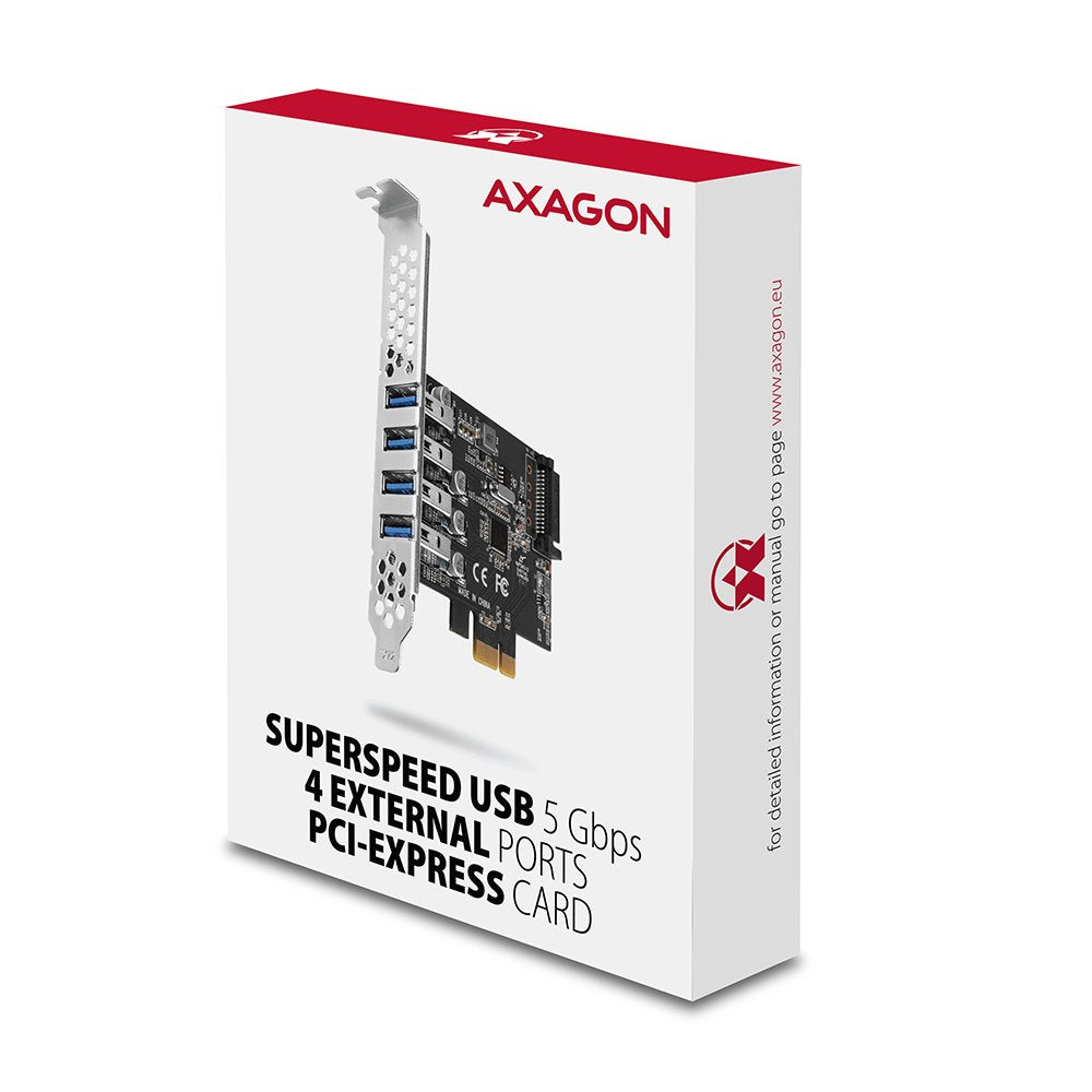 Tarjeta Axagon Pceu-43rs Pcie X1 A 4 Usb 3.0