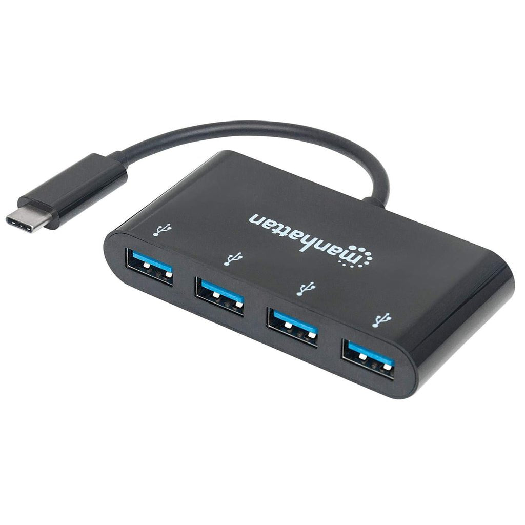 Manhattan Hub Usb-C 3.2 Gen 1 Con 4 Puertos Usb-A 4 Puertos Tipo A, Alimentado Por Bus
