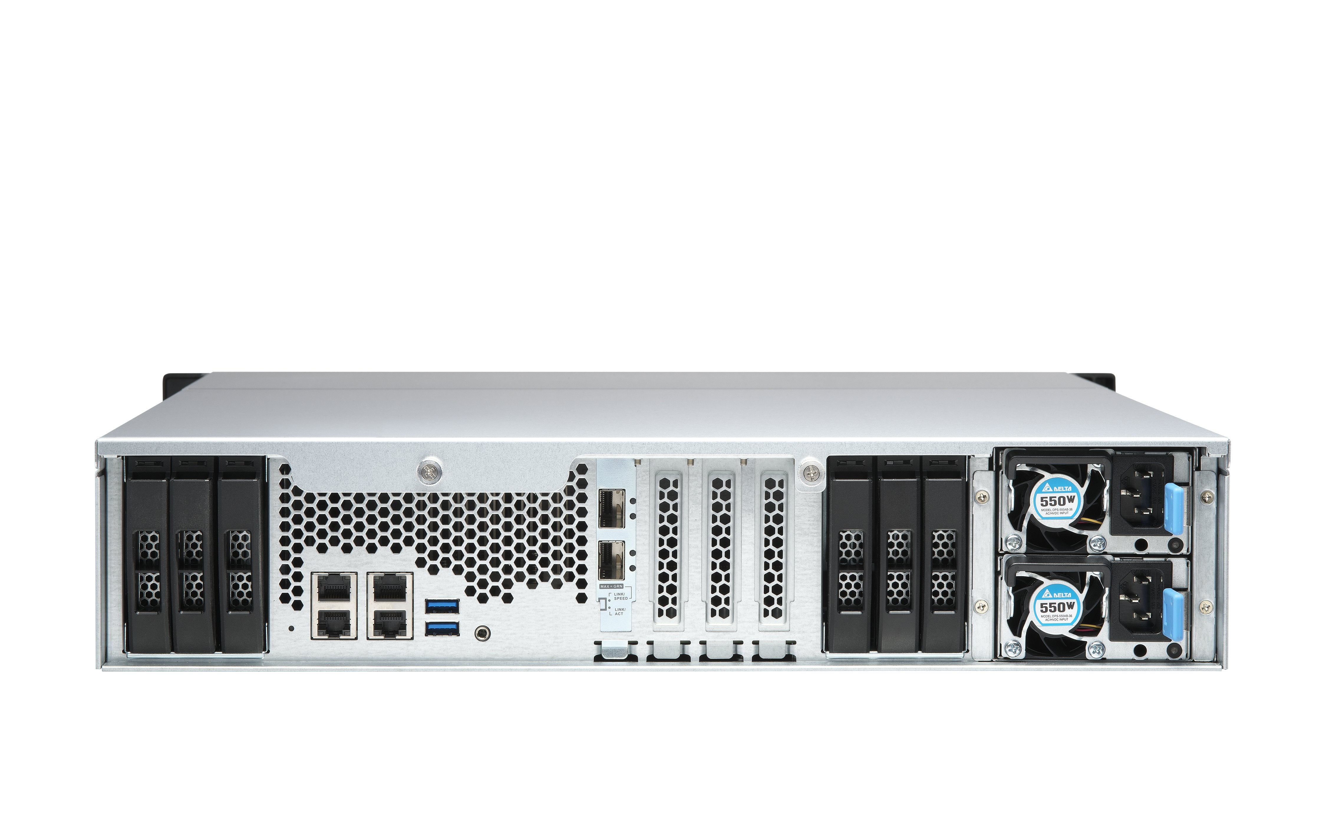 EAN 4711103081242 - QNAP TS-H1886XU-RP-R2 NAS Bastidor (3U) Intel® Xeon® D D-1622 32 GB DDR4 0 TB QuTS hero Negro, Gris imagen 6