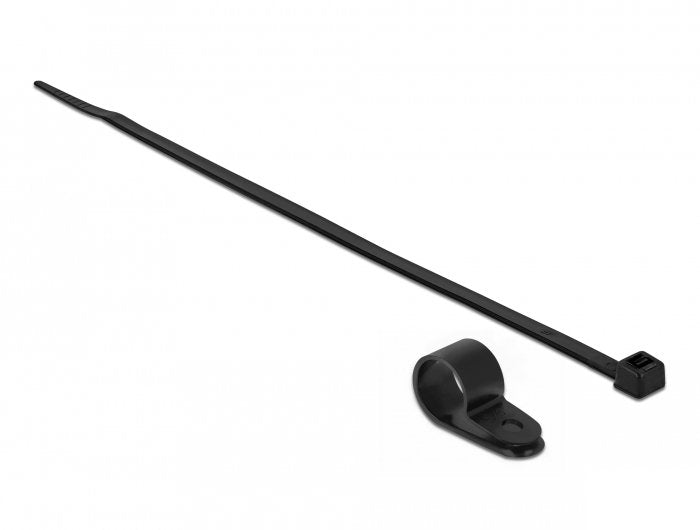 Delock Befestigungsschelle 12,7 Mm Mit Cablebinder L 300 X B 4,8 Schwarz