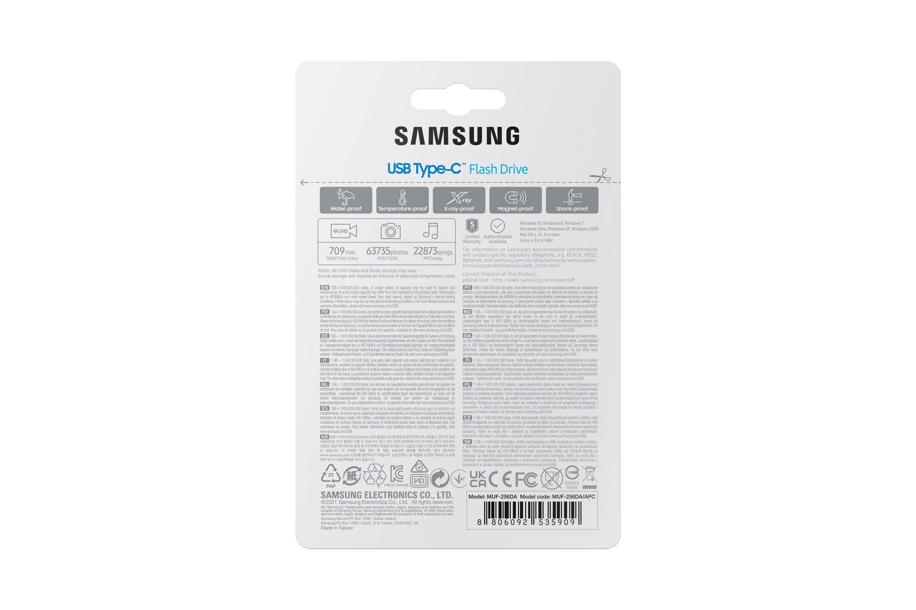 EAN 8806092535909 - Samsung MUF-256DA unidad flash USB 256 GB USB Tipo C 3.2 Gen 1 (3.1 Gen 1) Azul imagen 10
