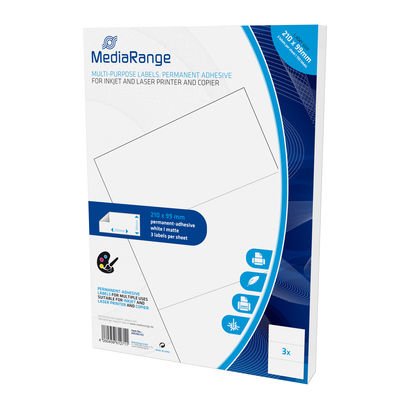 Mediarange Etiketten 210x99mm 150 M. Mark Haftend Blanco