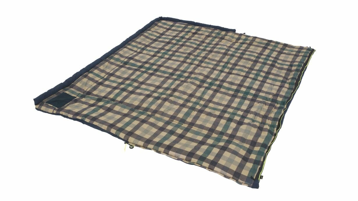 Outwell Camper Lux Adulto Saco De Dormir Semi-Rectangular Algodón, Poliéster Azul