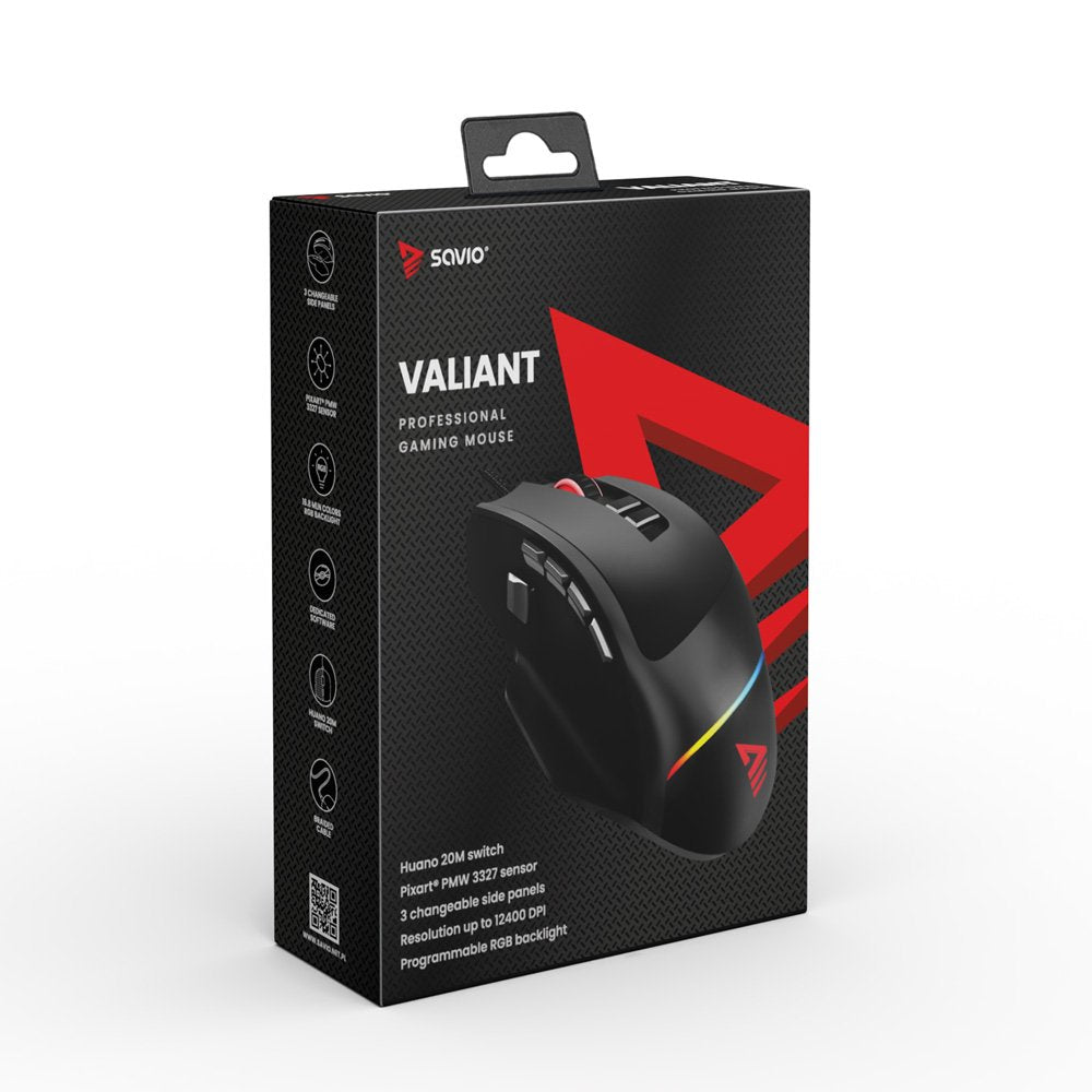 Savio Valiant Gaming Mouse Rgb Ratón Juego Mano Derecha Usb Tipo C Óptico