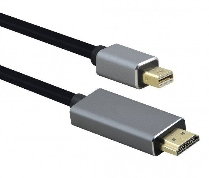 Helos Cable, Mini Displayport -> Hdmi Premium 4k, 1,0m, Negro