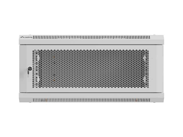 Lanberg Rack Cabinet 19in Wall-Mount 4u 600x600 Flat Pack With Perforated Door Grey
