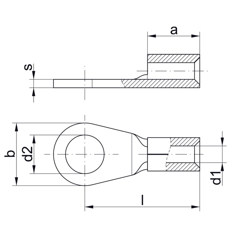 Klau Quetschcableschuh 166010 Ringform 150qmm Galvanisch Verzinnt