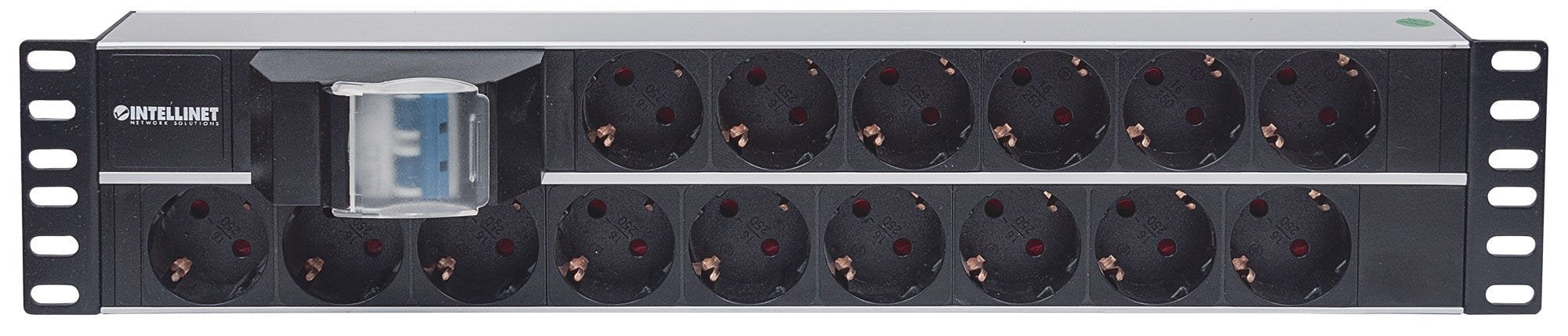 EAN 0766623714051 - Intellinet 714051 unidad de distribución de energía (PDU) 15 salidas AC 2U Aluminio, Negro imagen 3