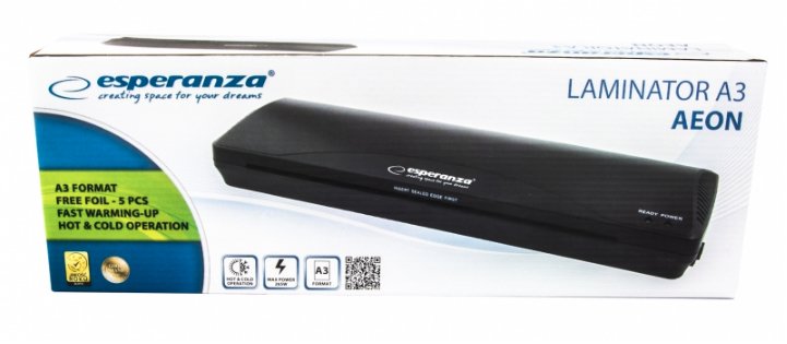 EAN 5901299949443 - Esperanza EFL003 laminador Plastificadora en frío/caliente 250 mm/min Negro imagen 2
