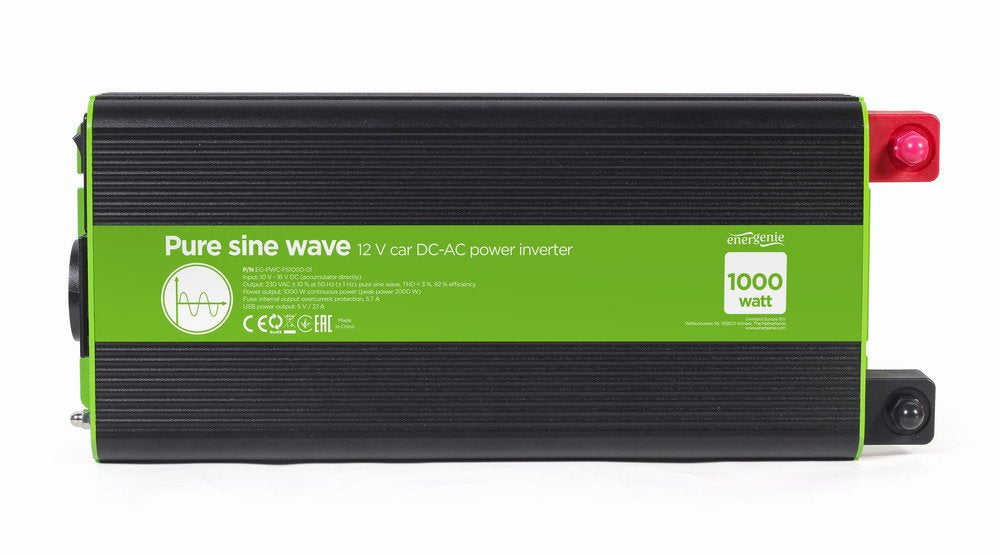 EAN 8716309124065 - EnerGenie EG-PWC-PS1000-01 adaptador e inversor de corriente Auto 1000 W Negro, Verde imagen 3