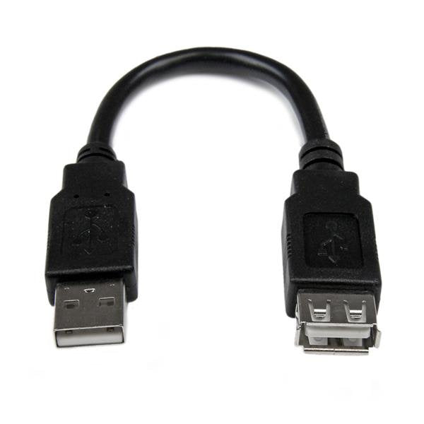 EAN 0065030818544 - StarTech.com USBEXTAA6IN cable USB 0,152 m 0,48 Gbit/s Negro imagen 1