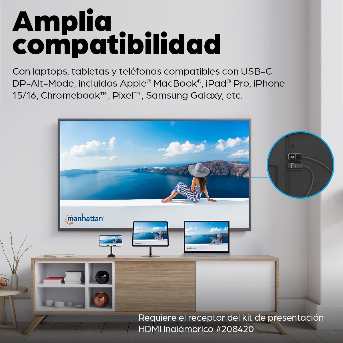 EAN 766623208437 - Manhattan 208437 extensor audio/video Transmisor de señales AV imagen 9