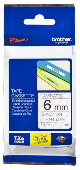 Cinta Brother Laminada Negro--Blanco Tze111