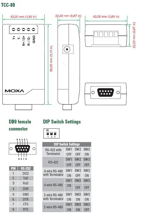 Tcc-80 Tcc-80, Db9f/Term, 15kv Esd Su