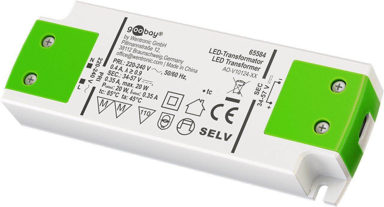 EAN 4040849655845 - Goobay 65584 transformador de corriente Blanco, Verde 0,35 A imagen 1
