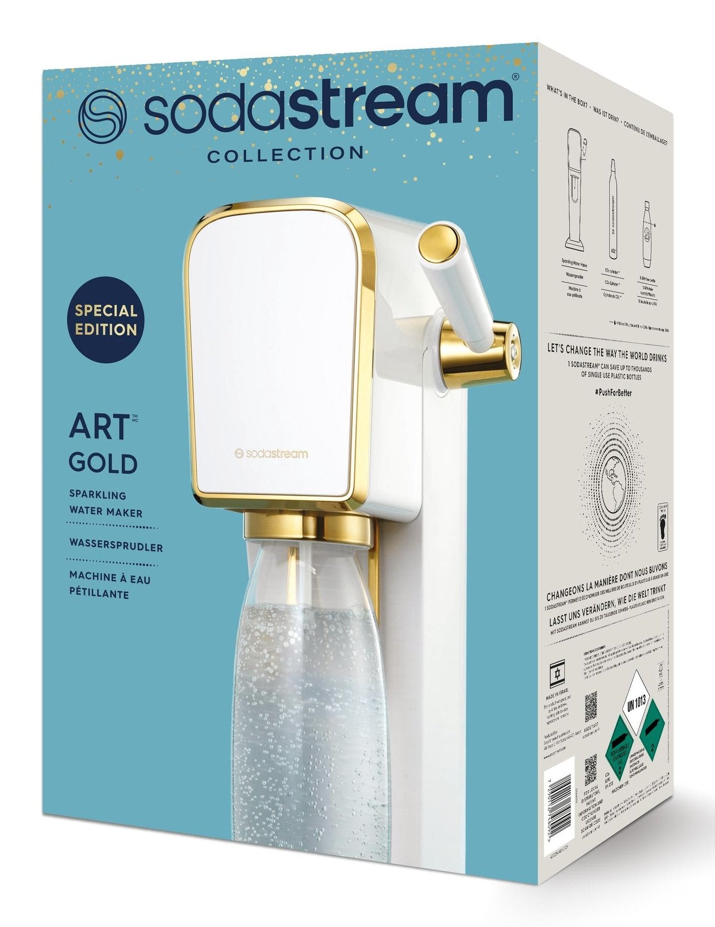 Sodastream Soda Maker Art White Gold Qc Incl 1l Pet Bottle (2270295)