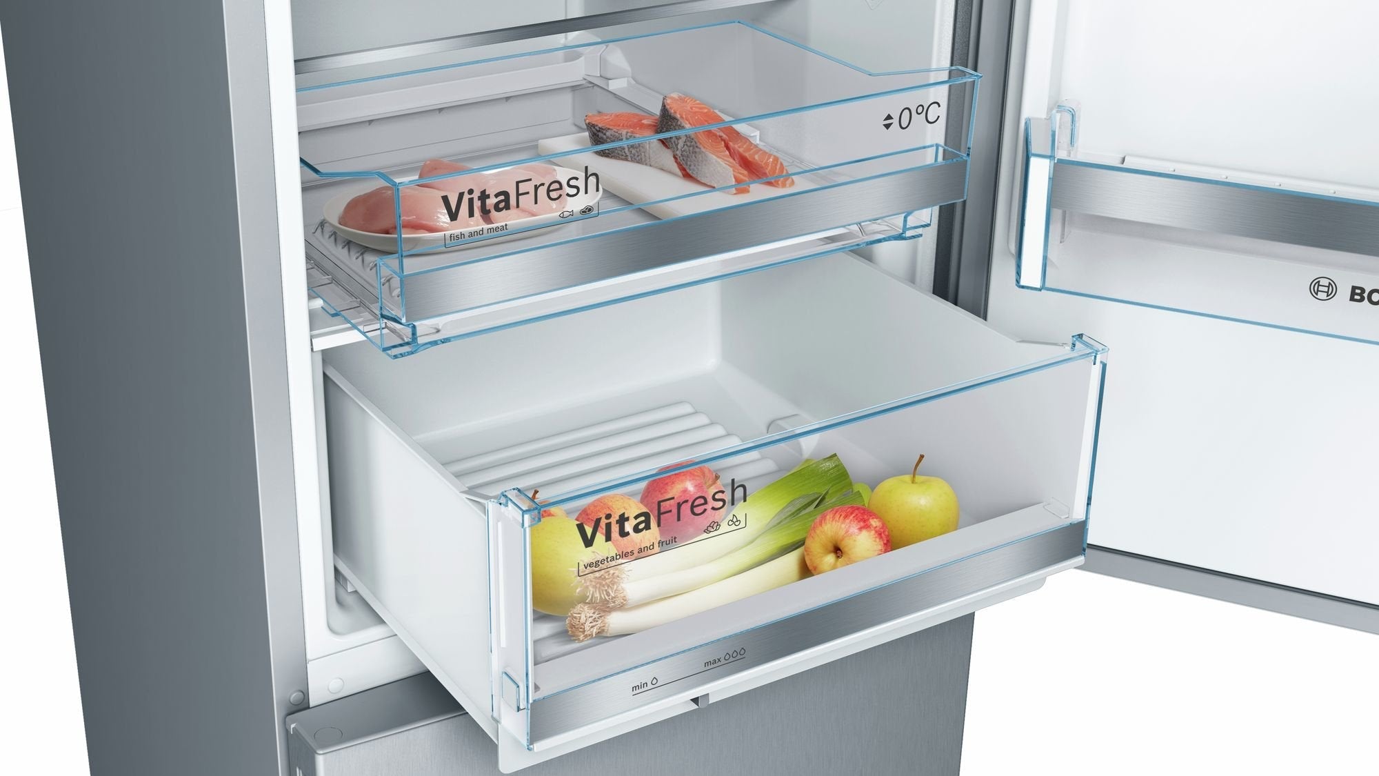 Bosch Home Kge36aica Series 6, Combinación De Enfriamiento/Congelador De Acero Inoxidable Kge36aica
