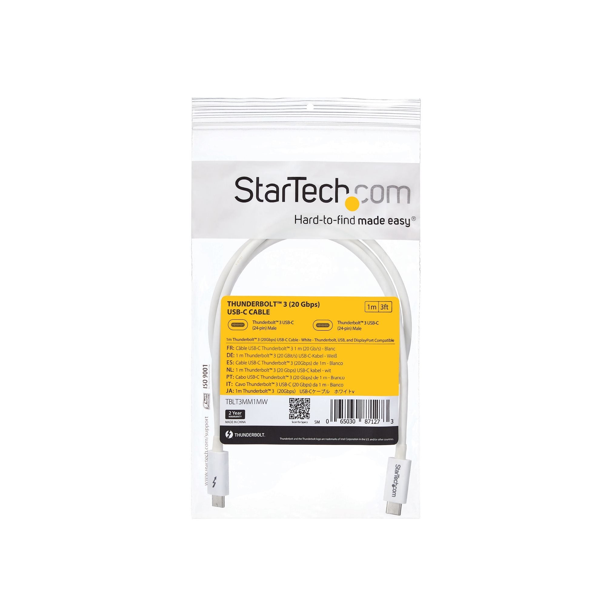 EAN 0065030871273 - StarTech.com TBLT3MM1MW cable Thunderbolt 20 Gbit/s imagen 8