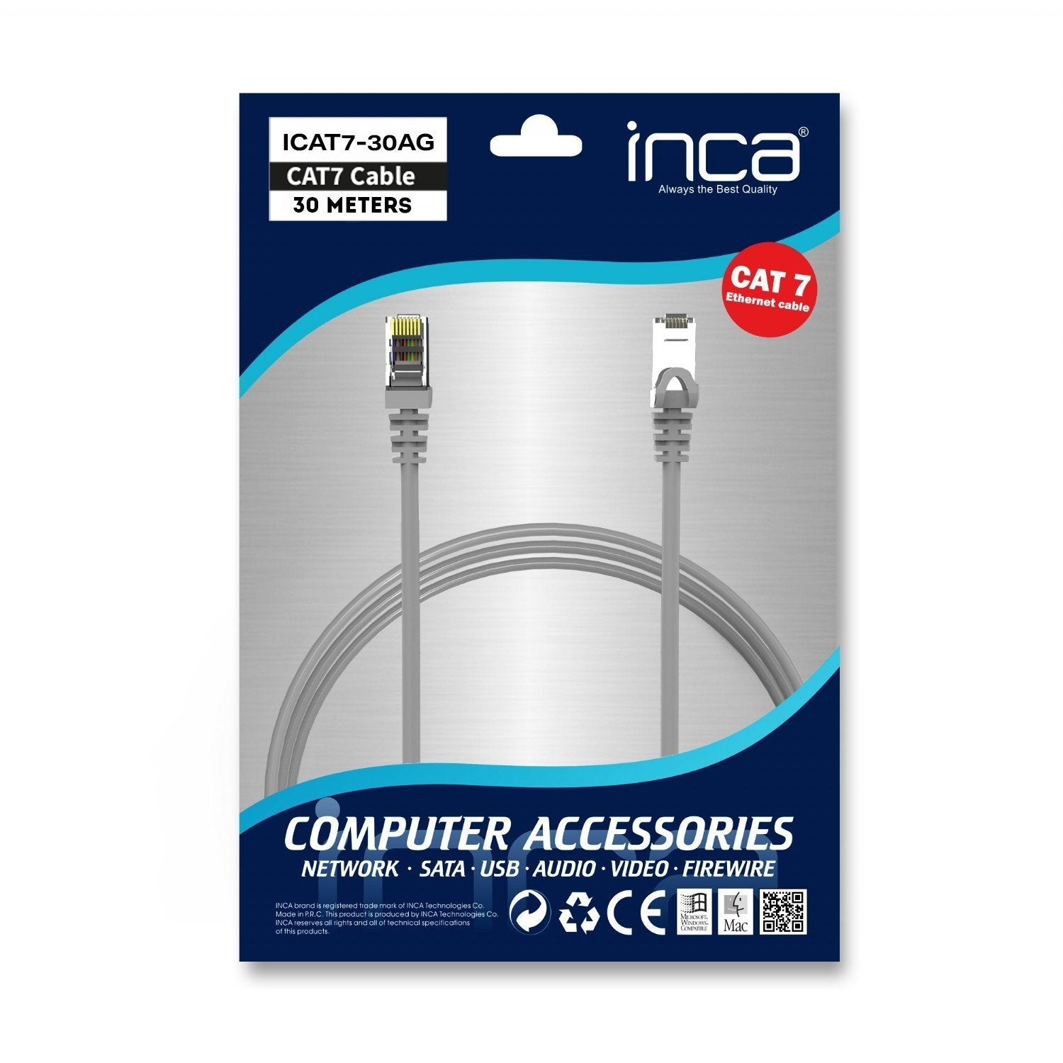EAN 8681949015946 - Inca ICAT7-30AG cable de red Gris 30 m Cat7 S/FTP (S-STP) imagen 3