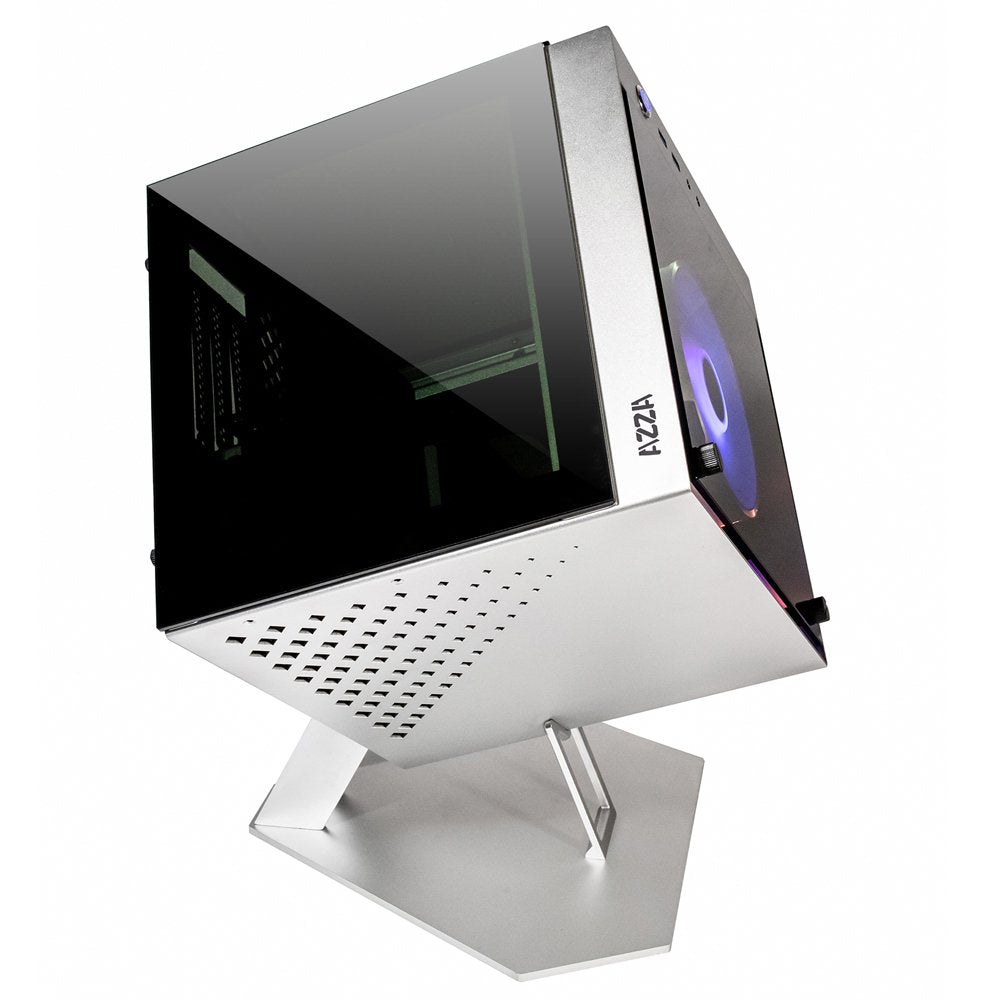 Caja Pc Azza Cube Mini 805 Cube Gaming , Plata / Aluminio, Vidrio Templado