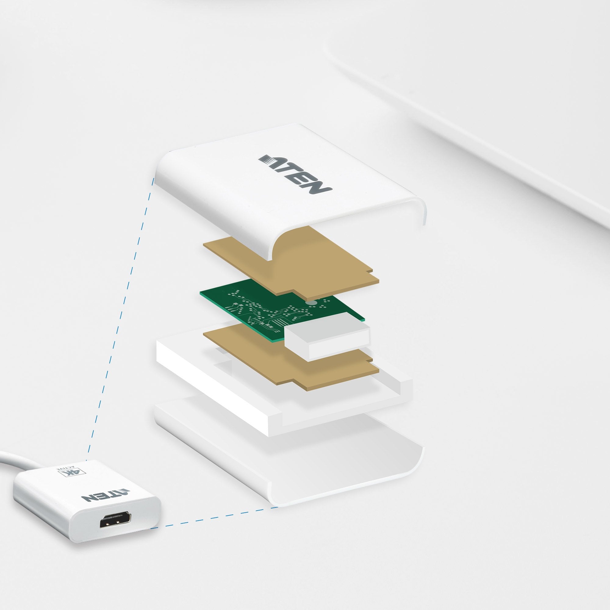 EAN 4719264643729 - ATEN VC981-AT adaptador de cable de vídeo Blanco imagen 4