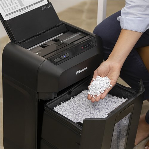 EAN 0043859782505 - Fellowes Automax 80M triturador de papel Corte en partículas 22 cm Negro imagen 8