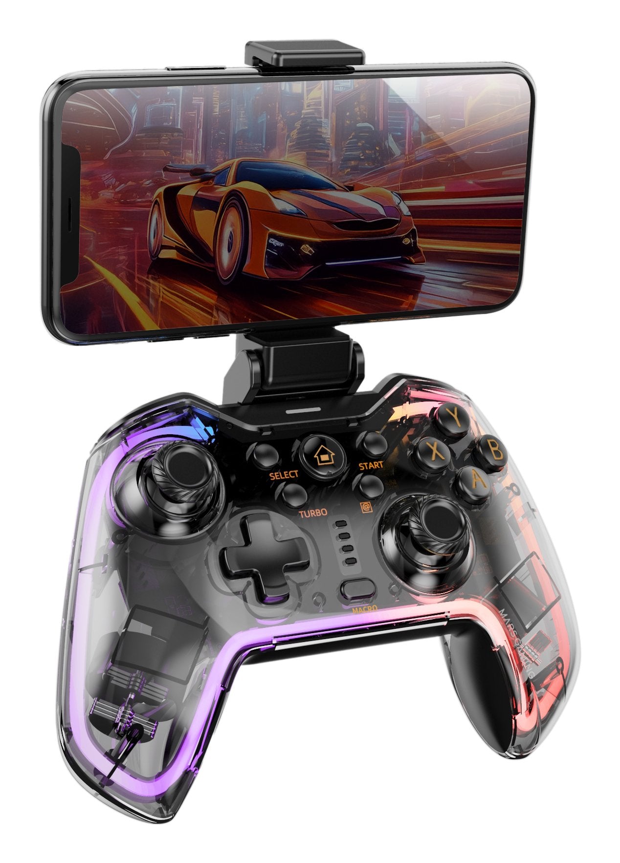 EAN 8435693109709 - Mars Gaming MGP-BT2 Negro, Transparente Bluetooth/USB Gamepad Analógico/Digital Android, Nintendo Switch, imagen 2