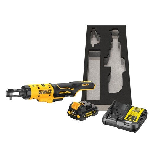 Dewalt Carraca Inalámbrica Dcf504l1g, 1/4", 12 Voltios, Destornillador Amarillo/Negro, Batería Xr Li-Ion 3,0 Ah