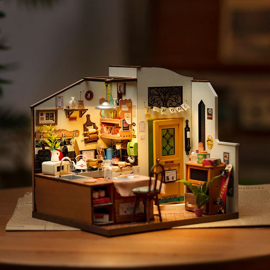 EAN 6946785119121 - ROBOTIME DG159 Casa en miniatura y rincón de libros para montar Casa en miniatura para montar imagen 3