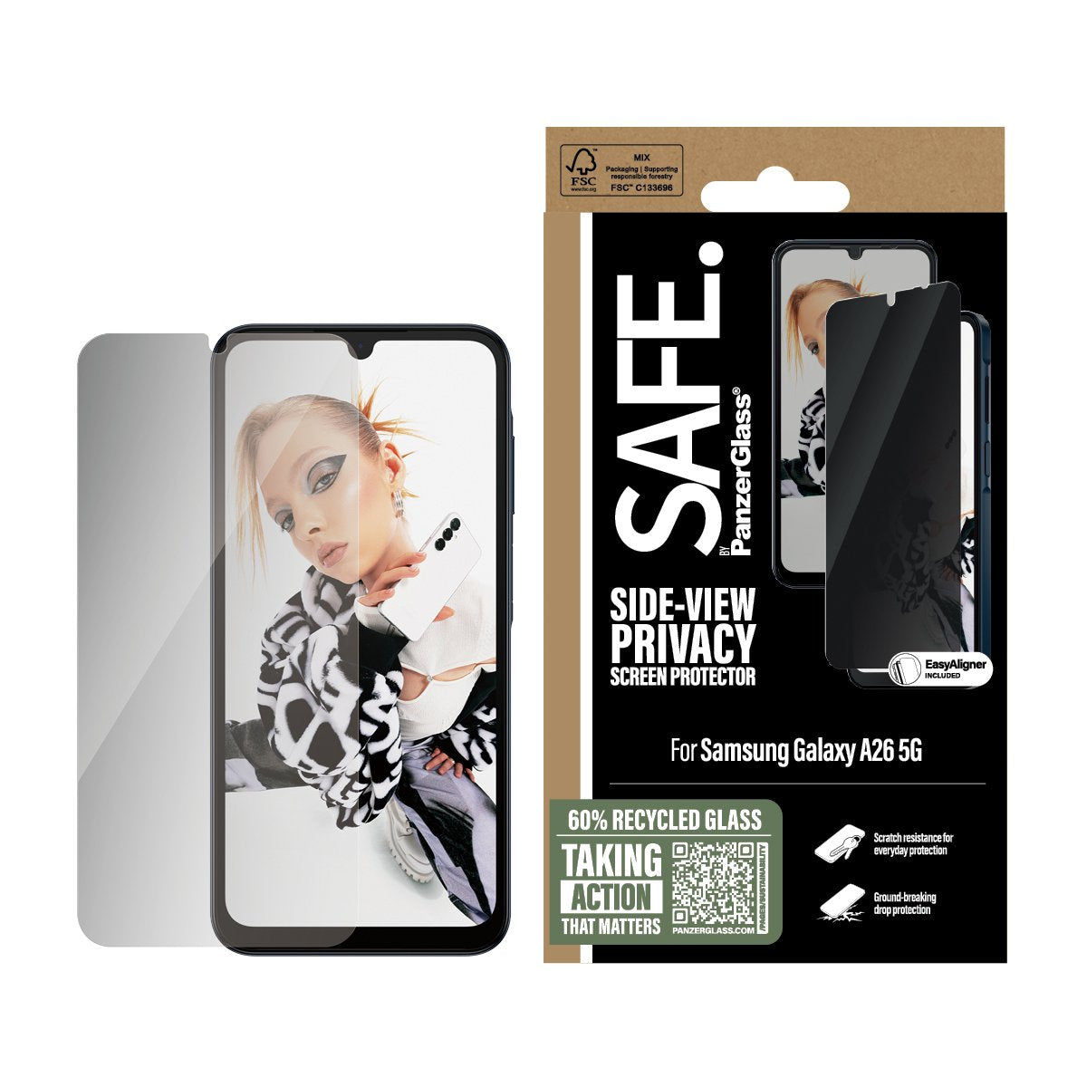 EAN 5715685017711 - PanzerGlass SAFE. by ® 2-Way Privacy Screen Protector Samsung Galaxy A26 5G | Ultra-Wide Fit w. EasyAlign imagen 2