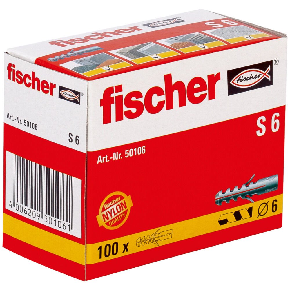 Taco De Expansion S-6mm Caja 100 Unid. 50106 Fischer