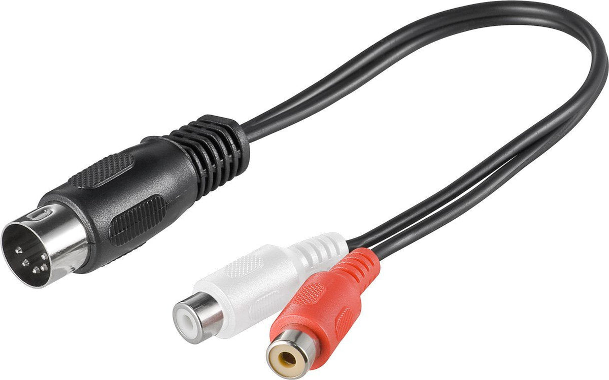 Goobay 50002 Cable De Audio 0,2 M Din (5-Pin) 2 X Rca Negro