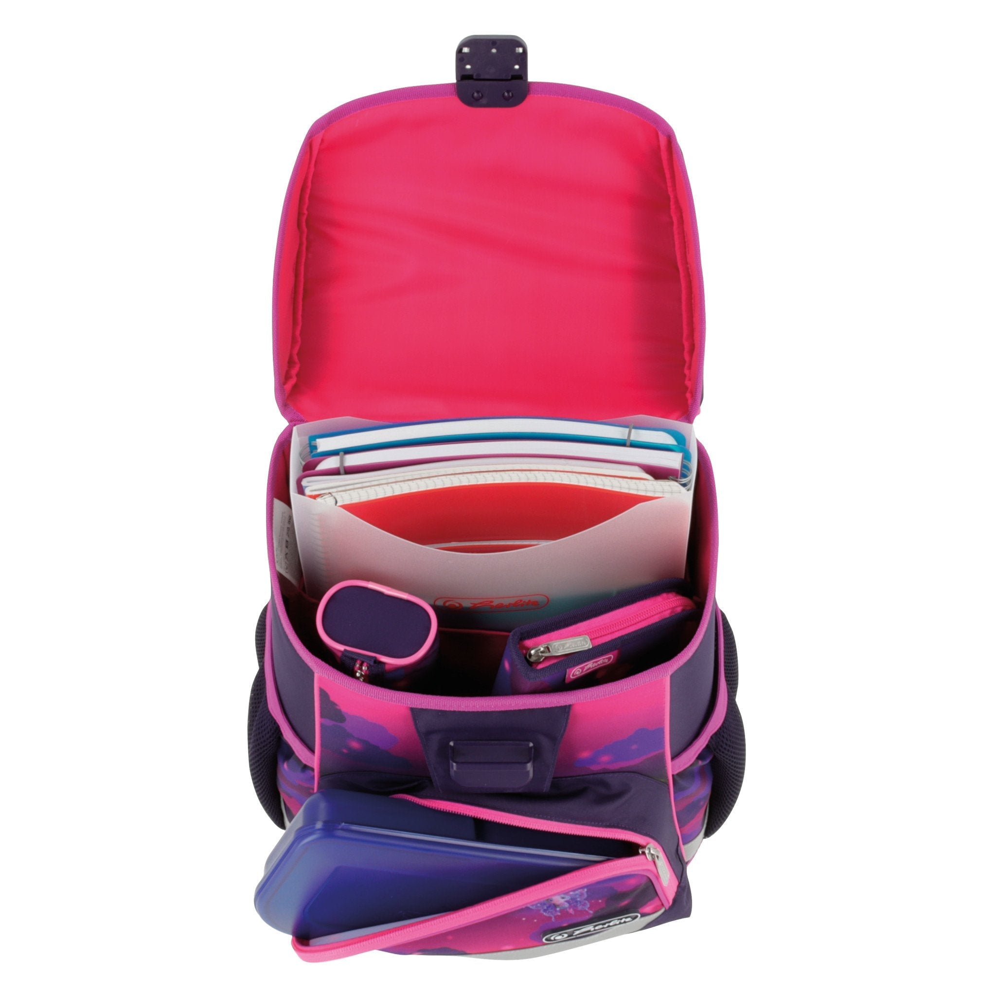 Herlitz Loop Plus Magic Unicorn Juego De Mochila Escolar Chica Poliéster Púrpura, Violeta