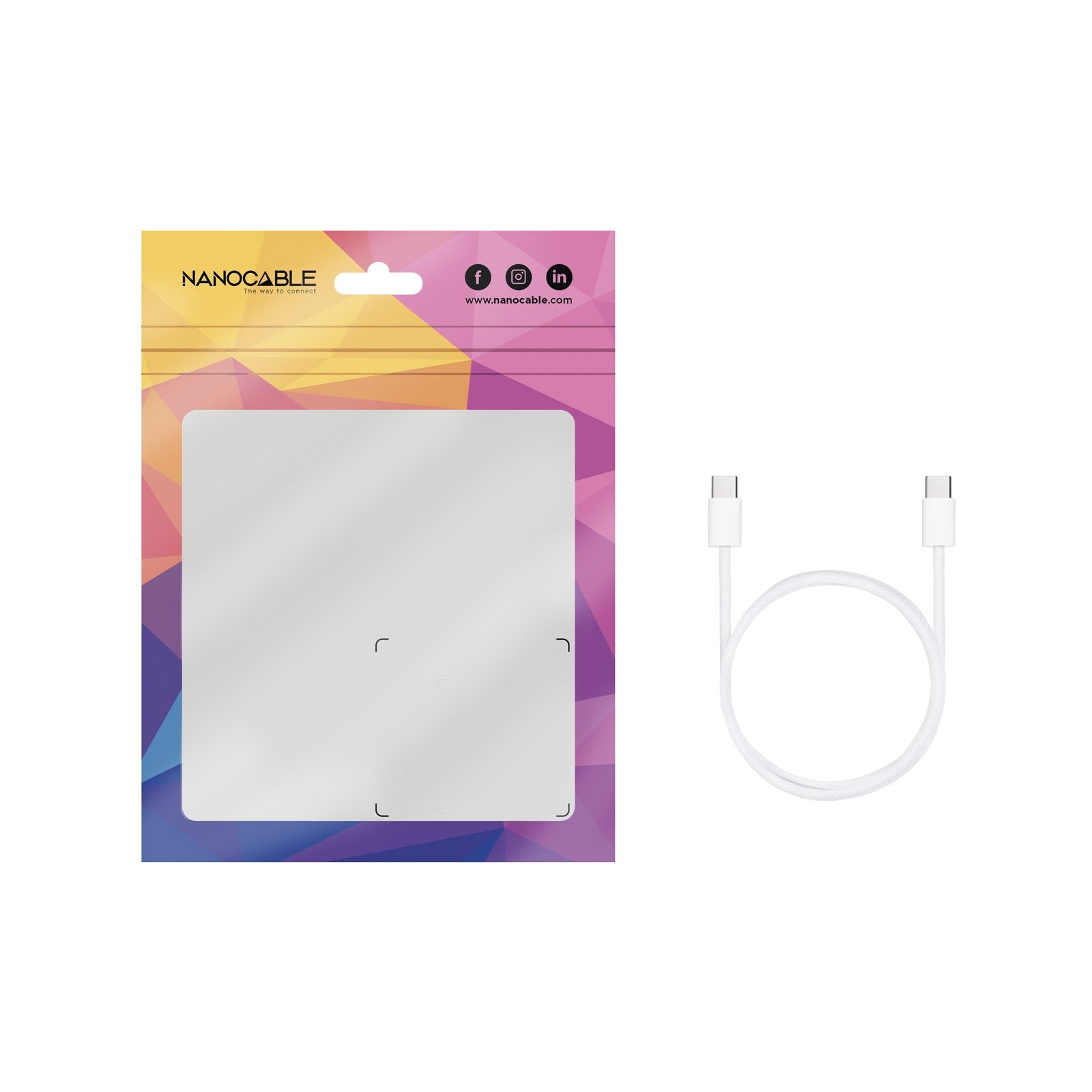 Nanocable Cable Usb-C 2.0 60w 3a - Usb-C/M-Usb-C/M - 1m - Blanco