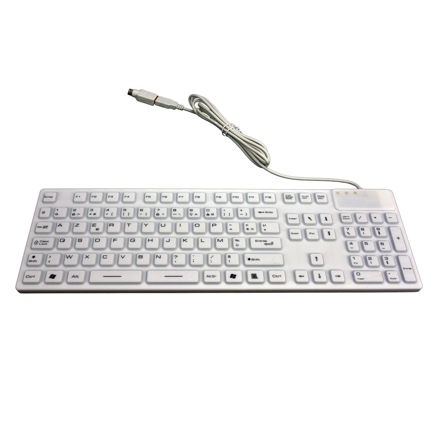Mcl-Samar Teclado Étanche Con Cable En Silicona - Blanco