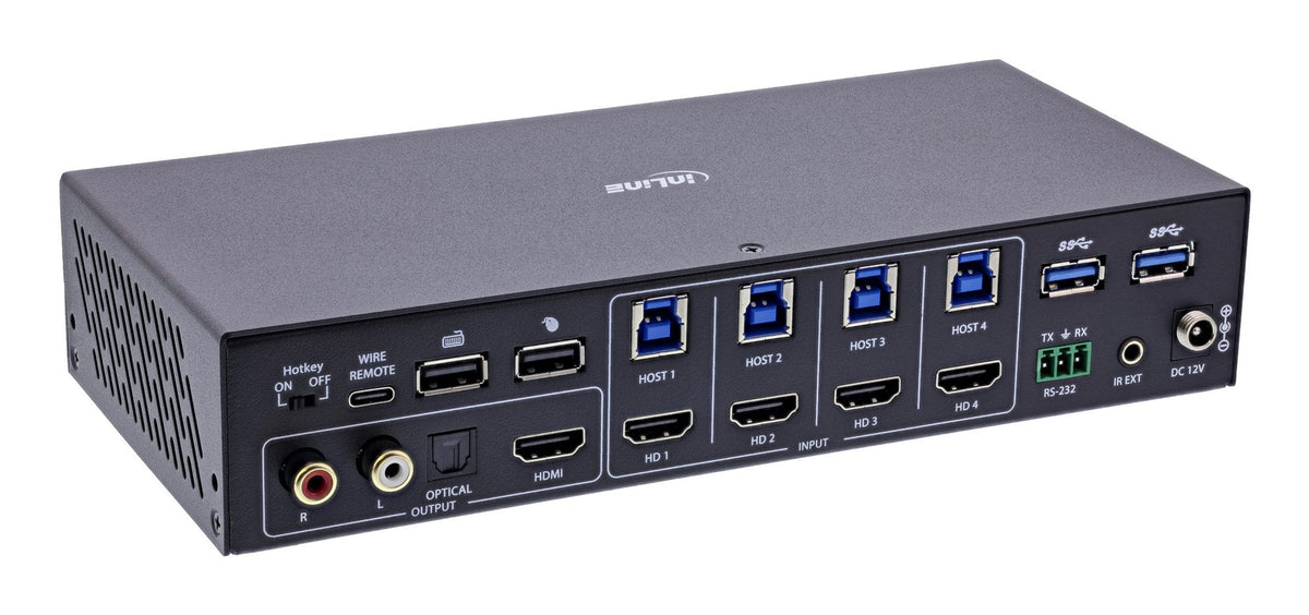Inline Kvm Switch, 4x1 ,Hdmi 4k/60hz, Muiltiviewer, Usb 3.2 Hub