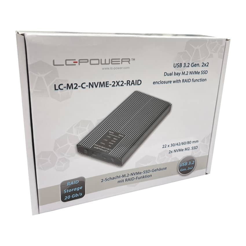 EAN 4262443280098 - LC-Power LC-M2-C-NVME-2X2-RAID caja para disco duro externo Caja externa para unidad de estado sólido (SS imagen 14