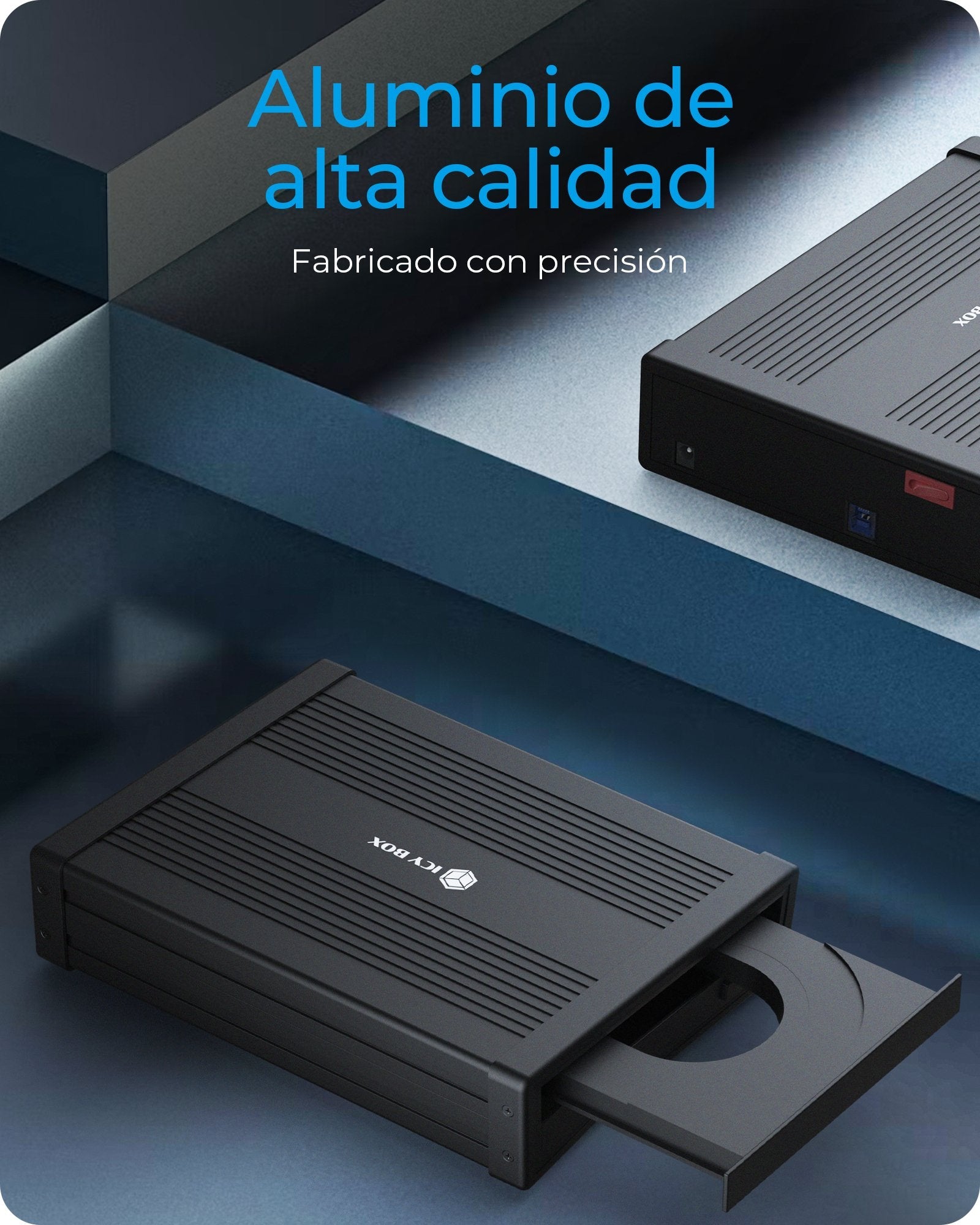 Caja Externa Icy Box 5,25'' Sata Ib-525-U3,Usb3.2 Type-C/A, Negro