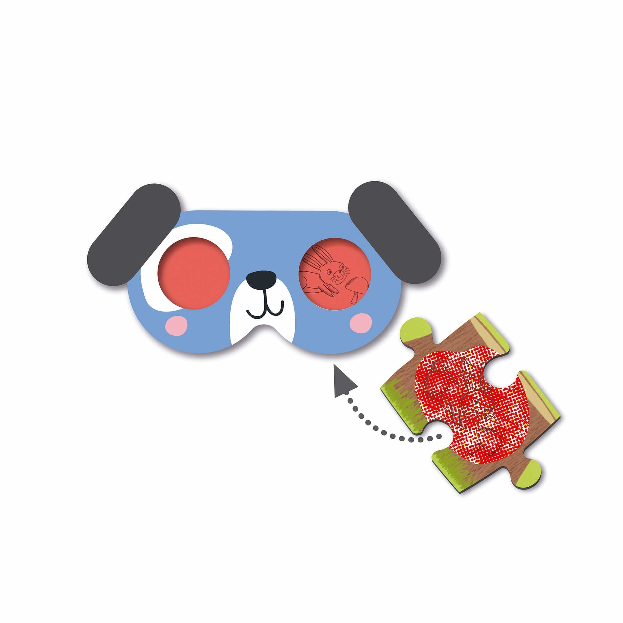 Apli Puzle Secreto De Perros - Diseño Infantil Y Colorido - Incluye Gafas Magicas Y Poster - Piezas Resistentes Y