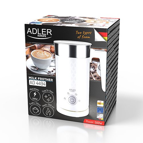 EAN 5903887809726 - Adler AD 4494 espumador o calentador de leche Automatic milk frother/warmer Metálico, Blanco imagen 8