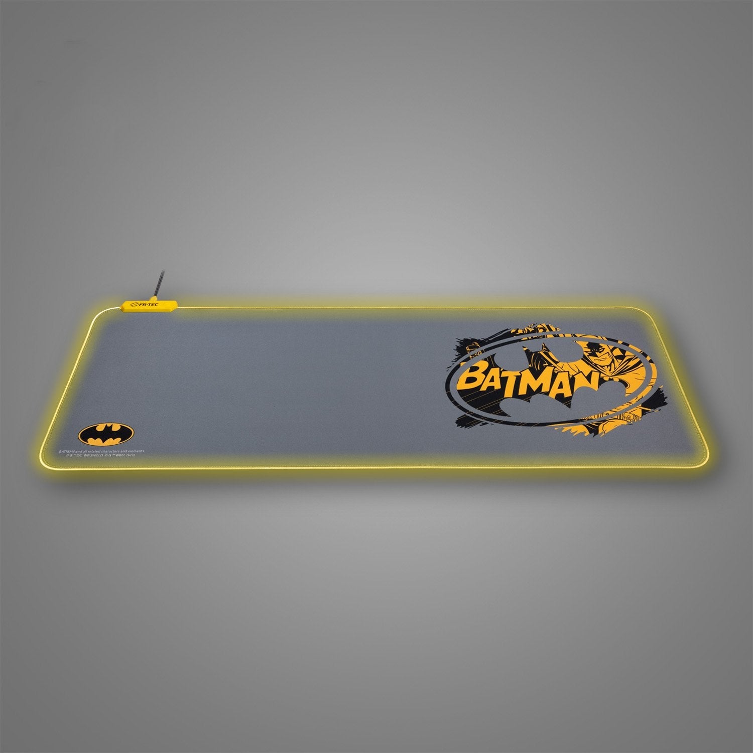 Fr-Tec Batman Alfombrilla Para Teclado Y Raton Xl - Luz Led En Bordes - Diseño Antideslizante - Diferentes Modos De