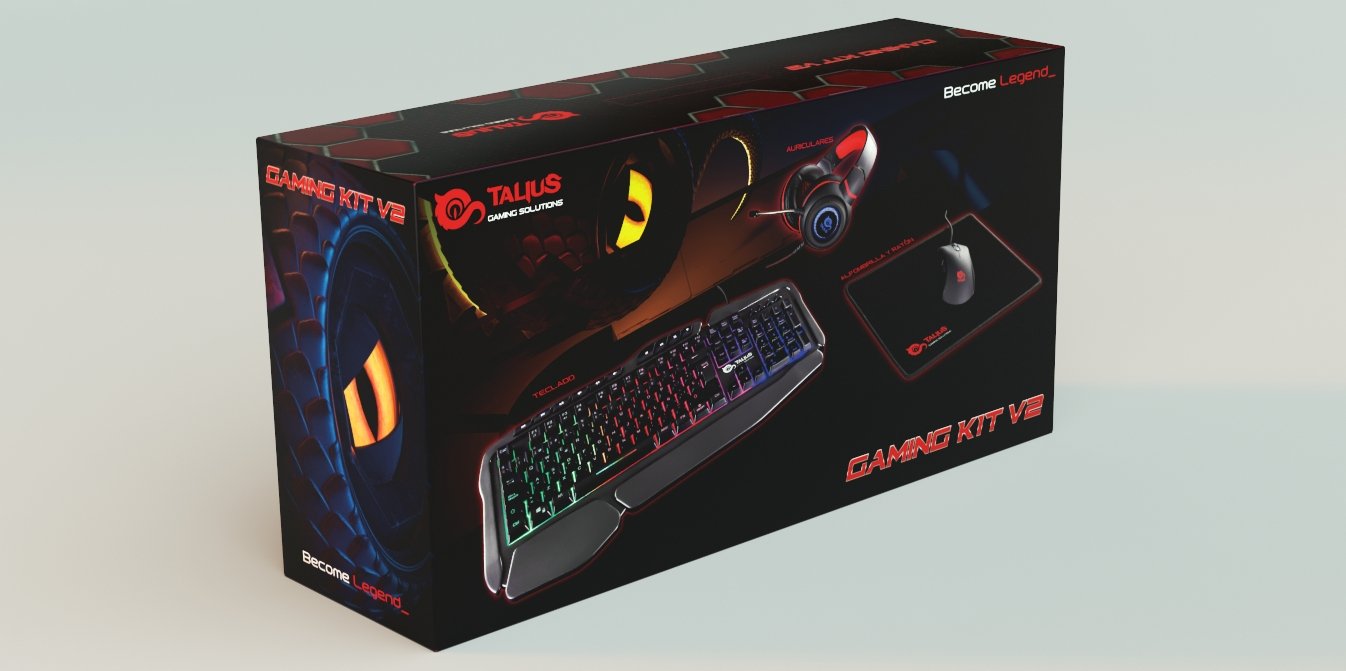 Talius Gaming Kit V.2(Teclado + Raton + Auriculares + Alfombrilla) Black