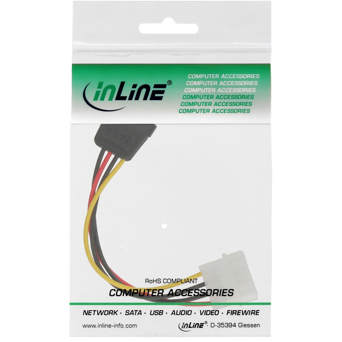 Cable De Alimentación Inline Sata 1x 5.25" A Sata 0.3m