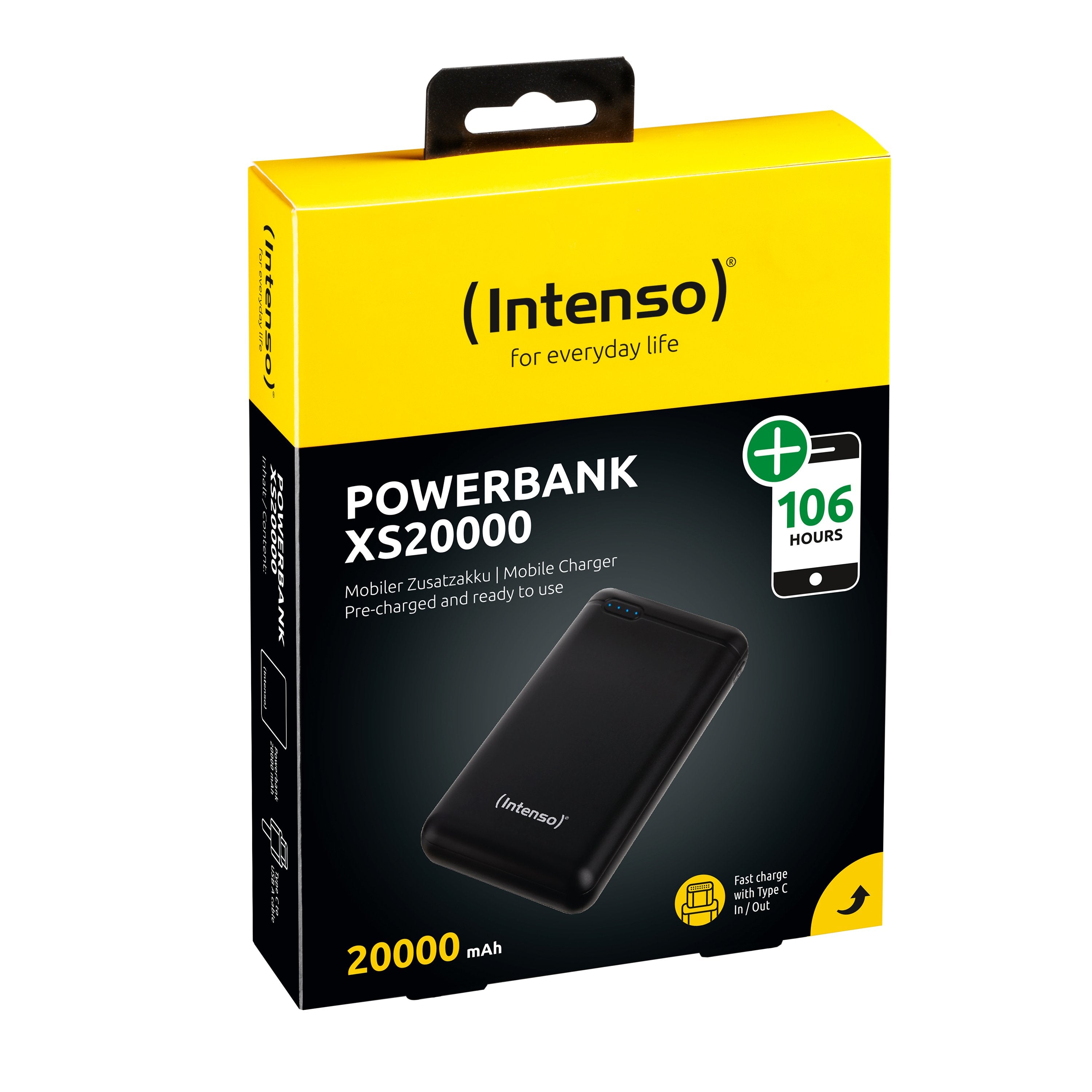 Intenso Powerbank Xs20000 Black 20000 Mah Inkl. Usb-A To Type-C