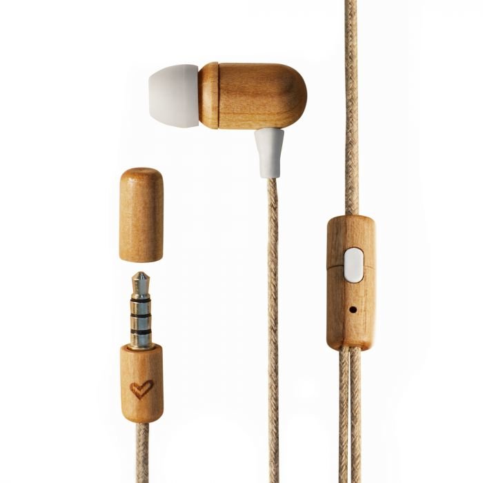 Auricular Energy Earphones Eco Cherry Wood Mic Control Talk 450428